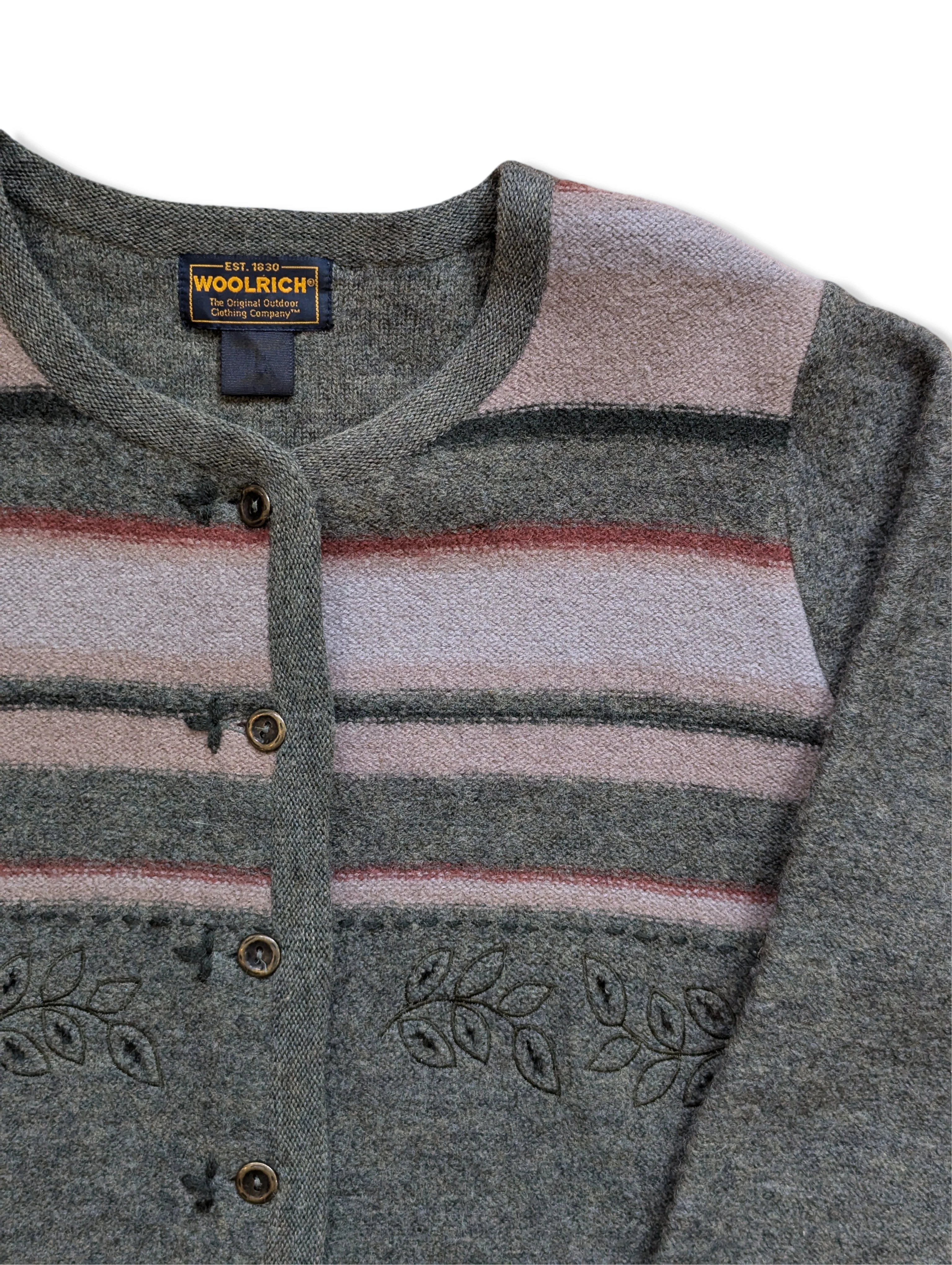 Vintage Woolrich Green Pure Wool Cardigan - S - Image 2