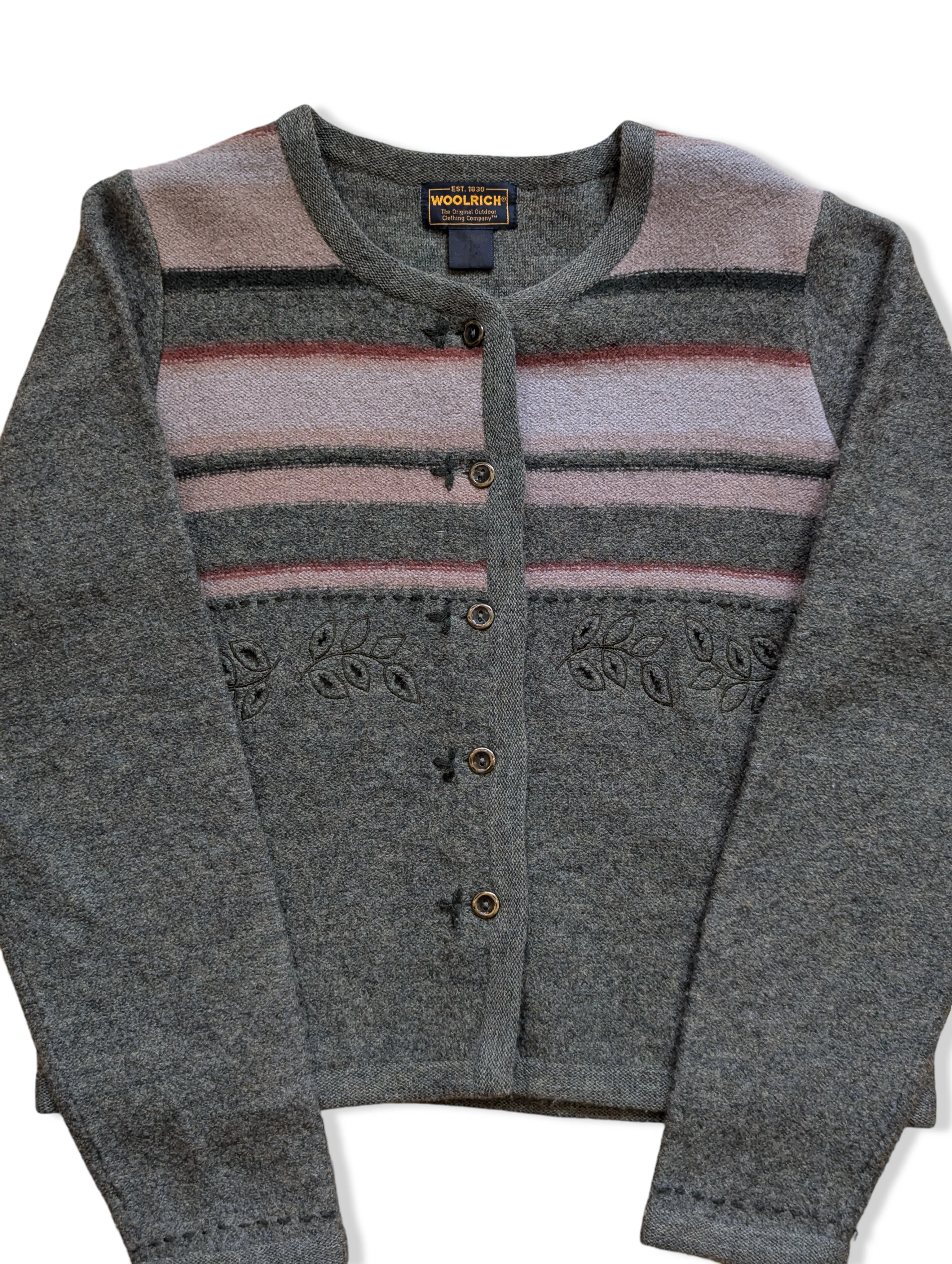 Vintage Woolrich Green Pure Wool Cardigan - S - Image 4