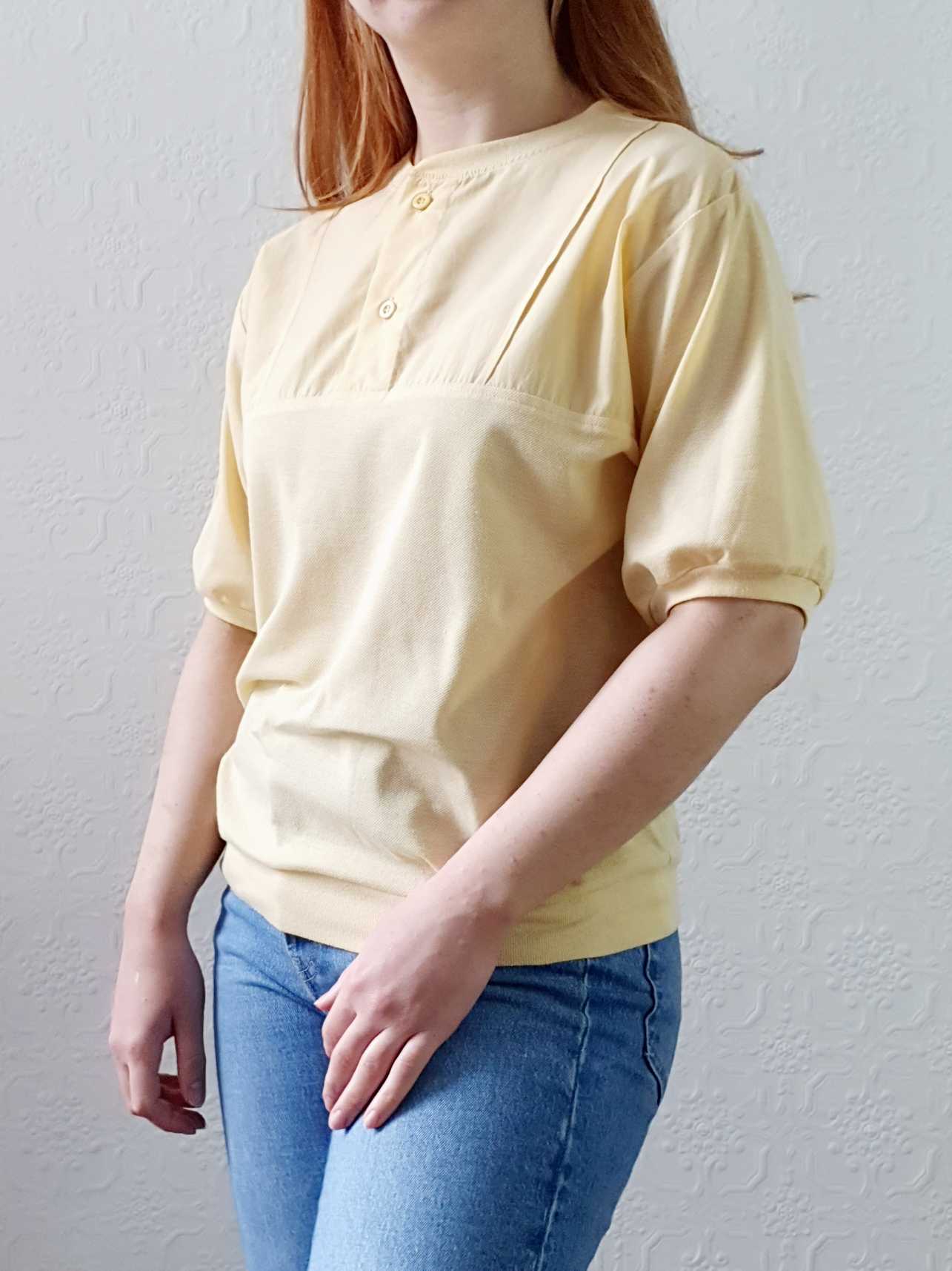 Vintage Yellow Short Sleeve Top - S/M - Image 2