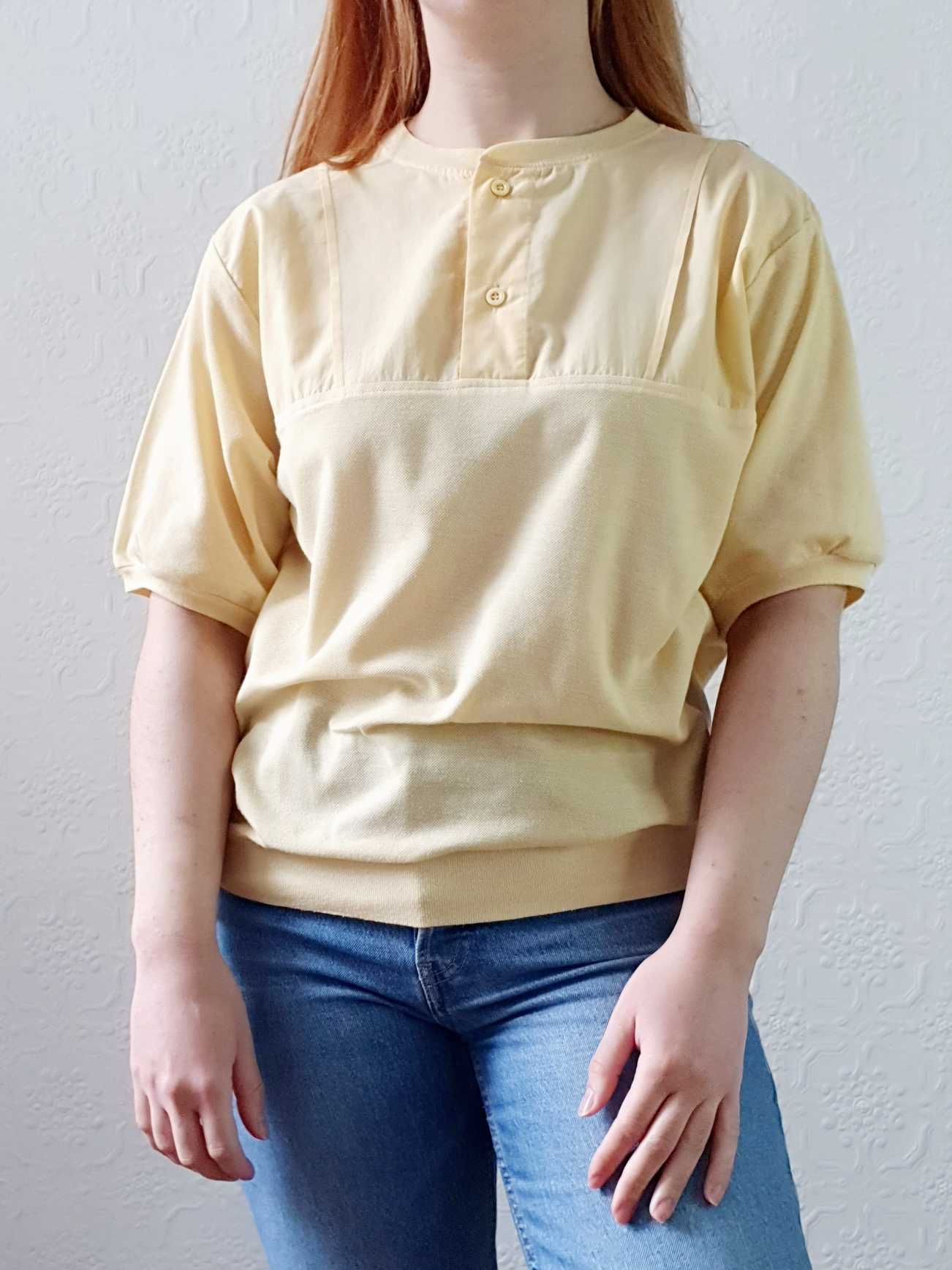 Vintage Yellow Short Sleeve Top - S/M - Image 4