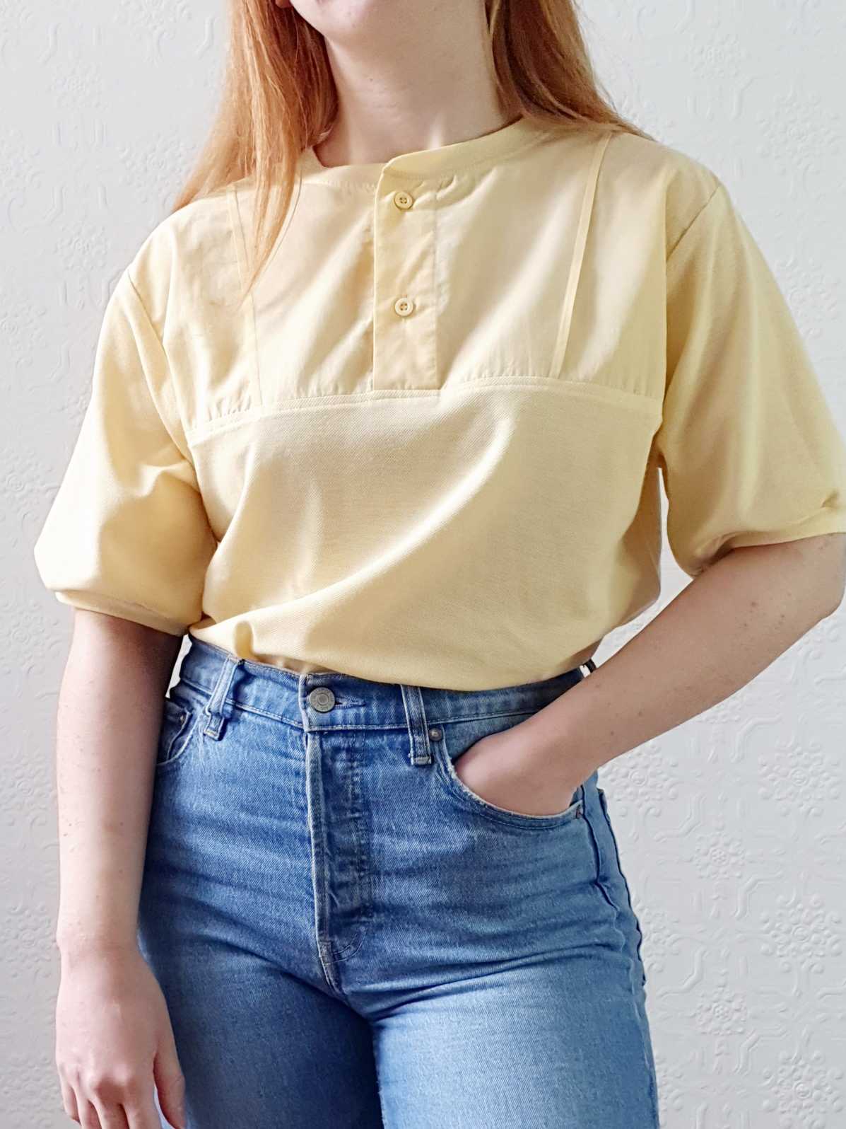 Vintage Yellow Short Sleeve Top - S/M - Image 5