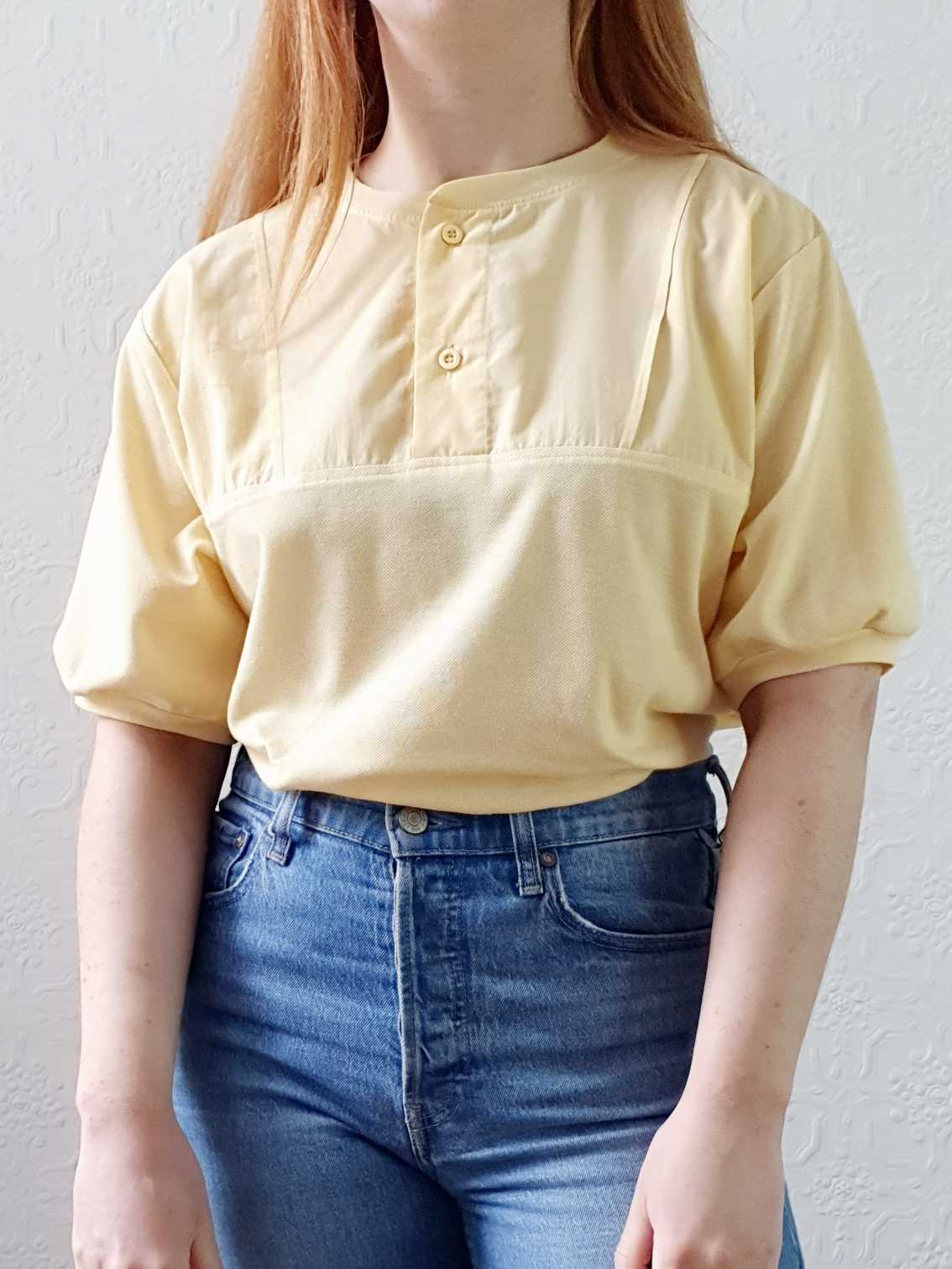 Vintage Yellow Short Sleeve Top - S/M - Image 6