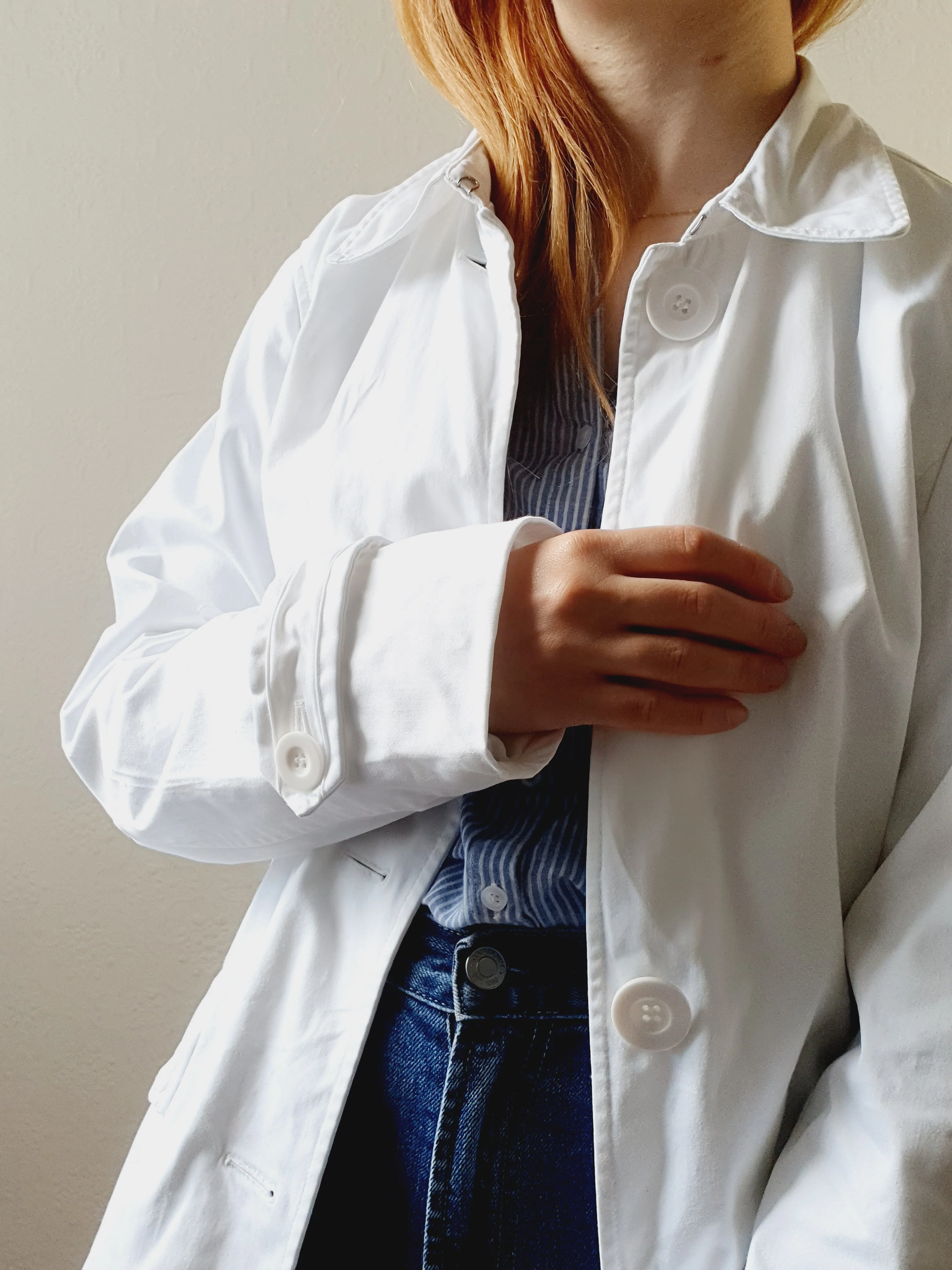 White Cotton Jacket - S - Image 3