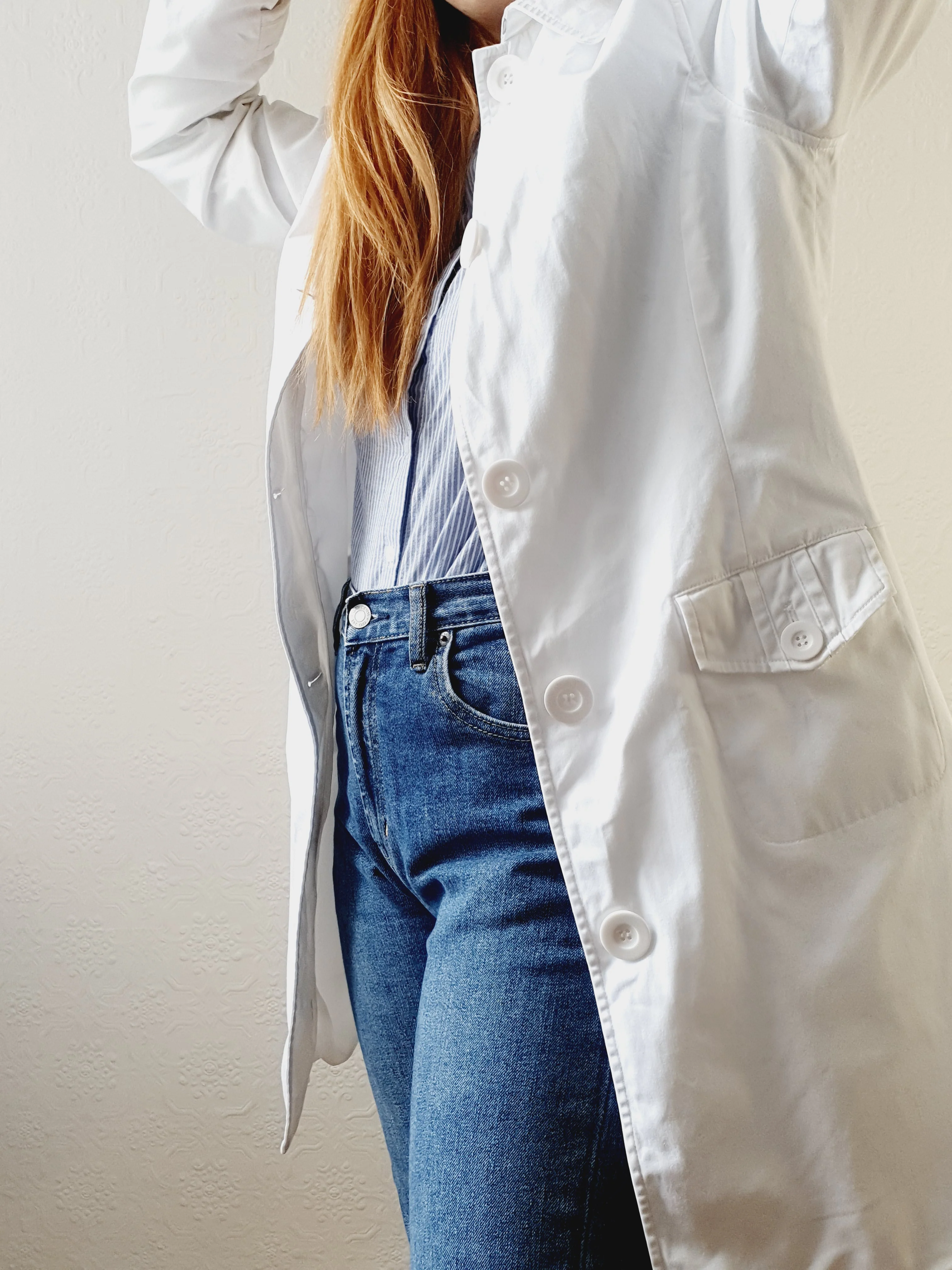 White Cotton Jacket - S - Image 4