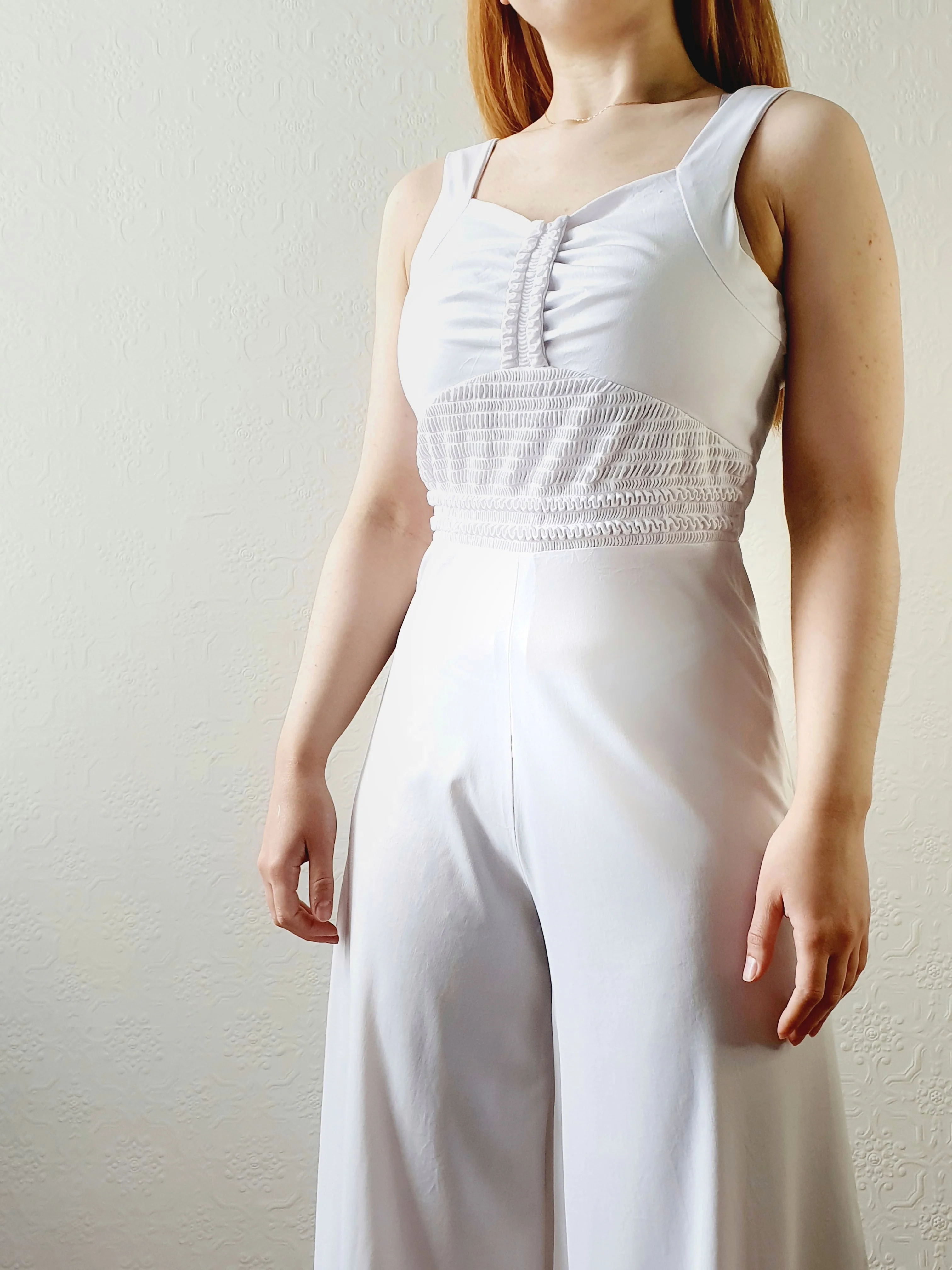 White Wide Leg Jumpsuit - XS/S - Image 3