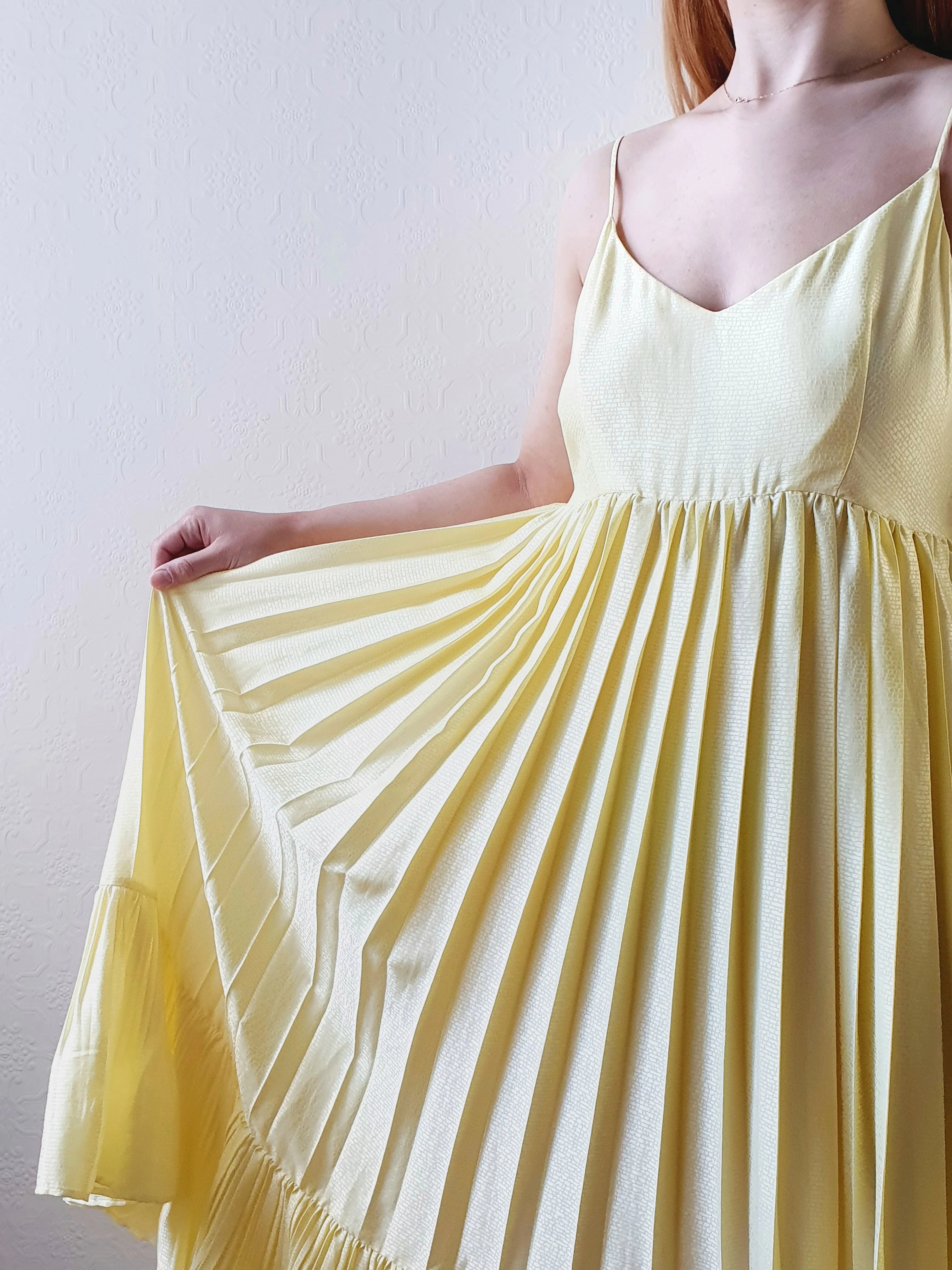 Yellow Spaghetti Strap Sundress - S - Image 2