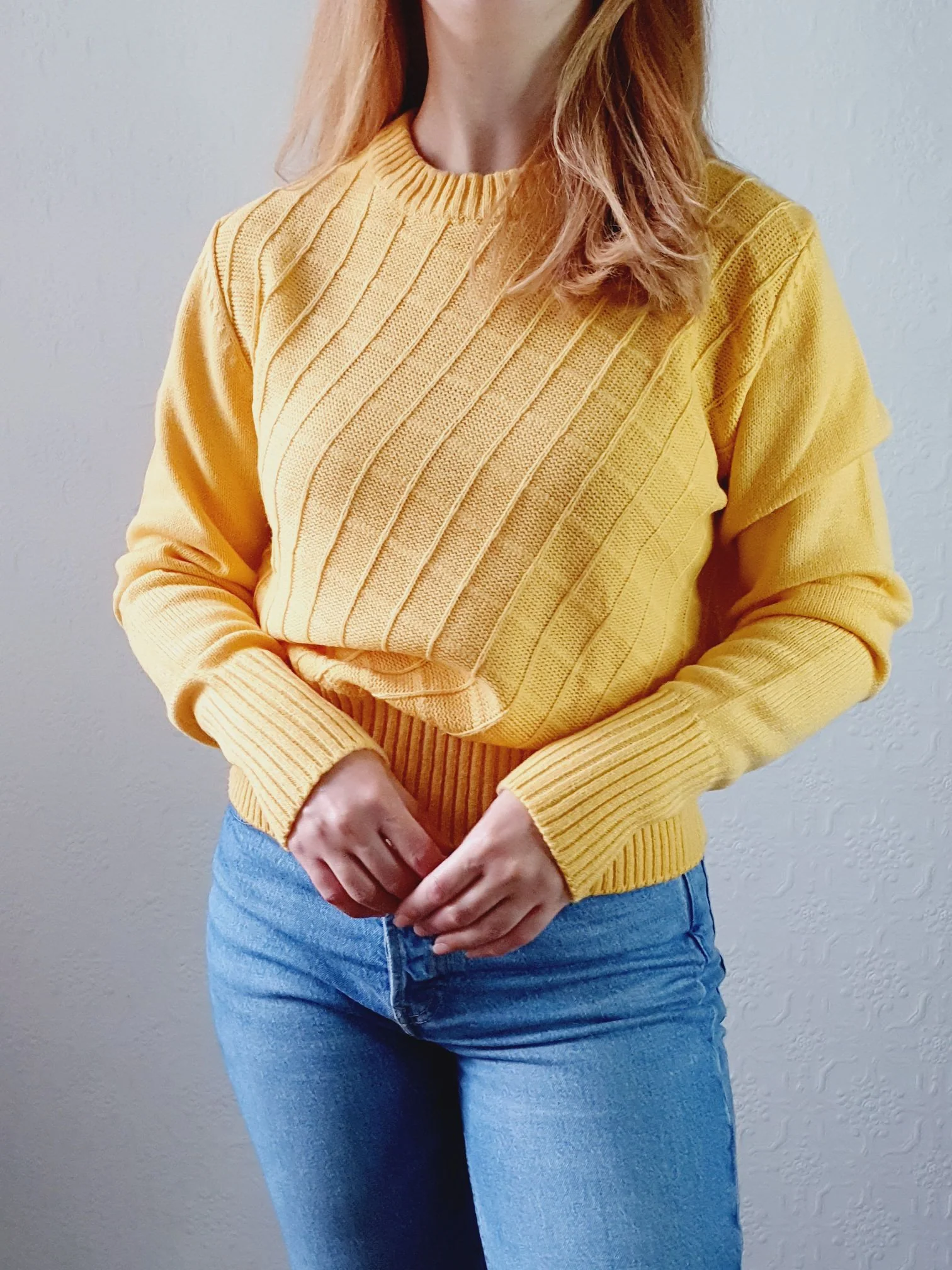 Yellow Vintage Jumper - S/M - Image 2