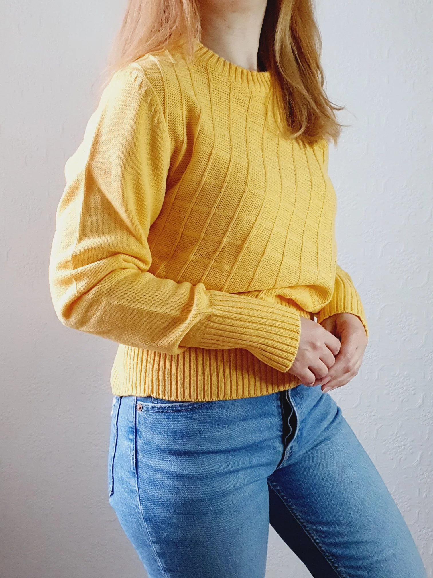 Yellow Vintage Jumper - S/M - Image 3