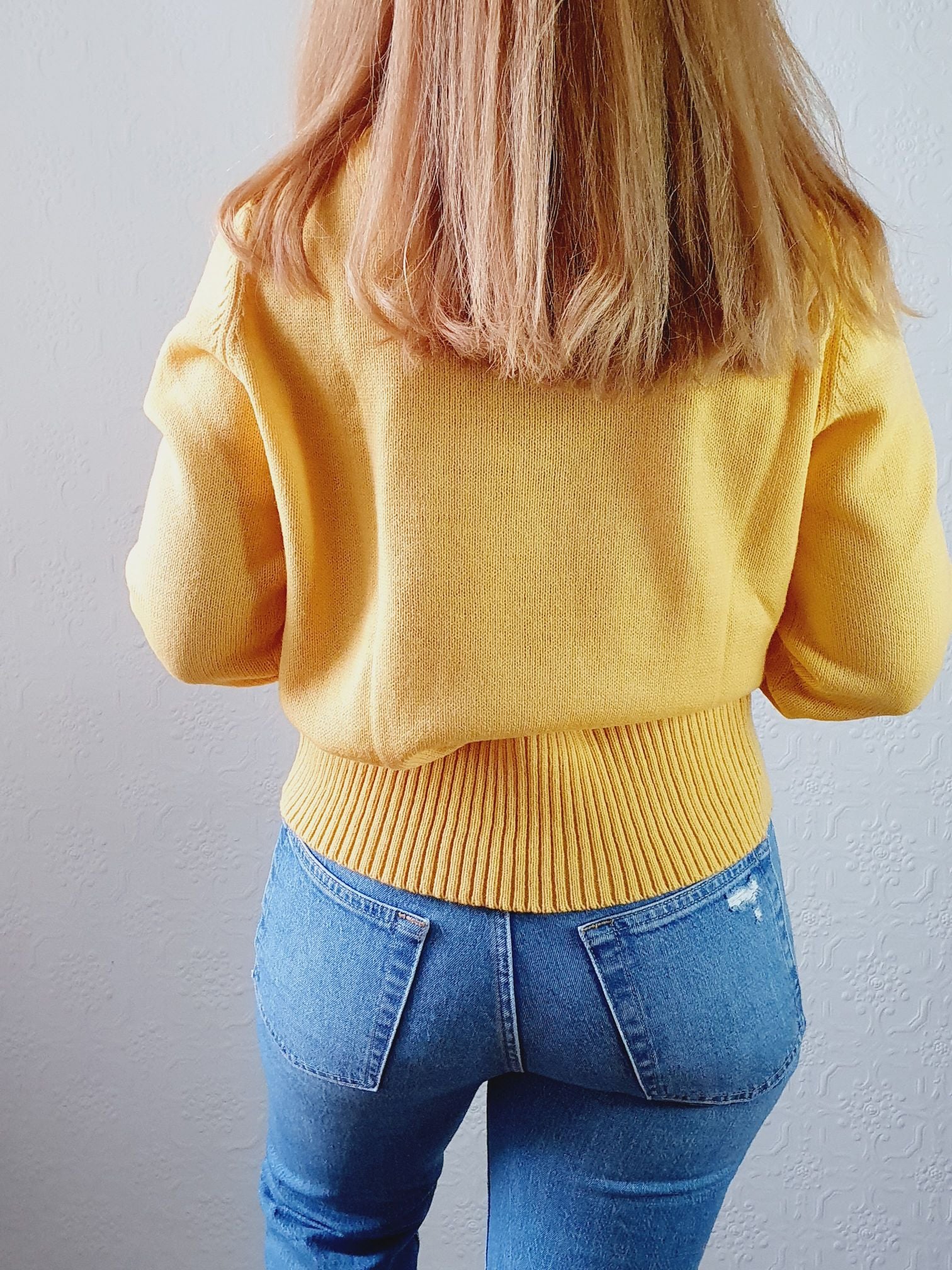 Yellow Vintage Jumper - S/M - Image 4