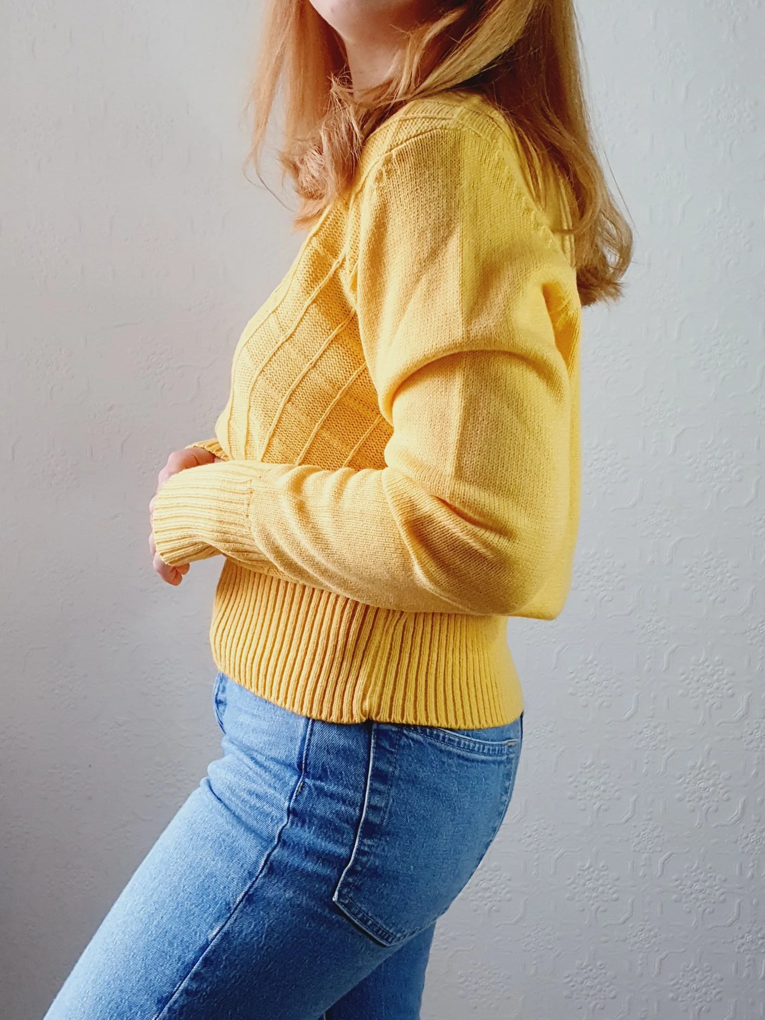 Yellow Vintage Jumper - S/M - Image 5