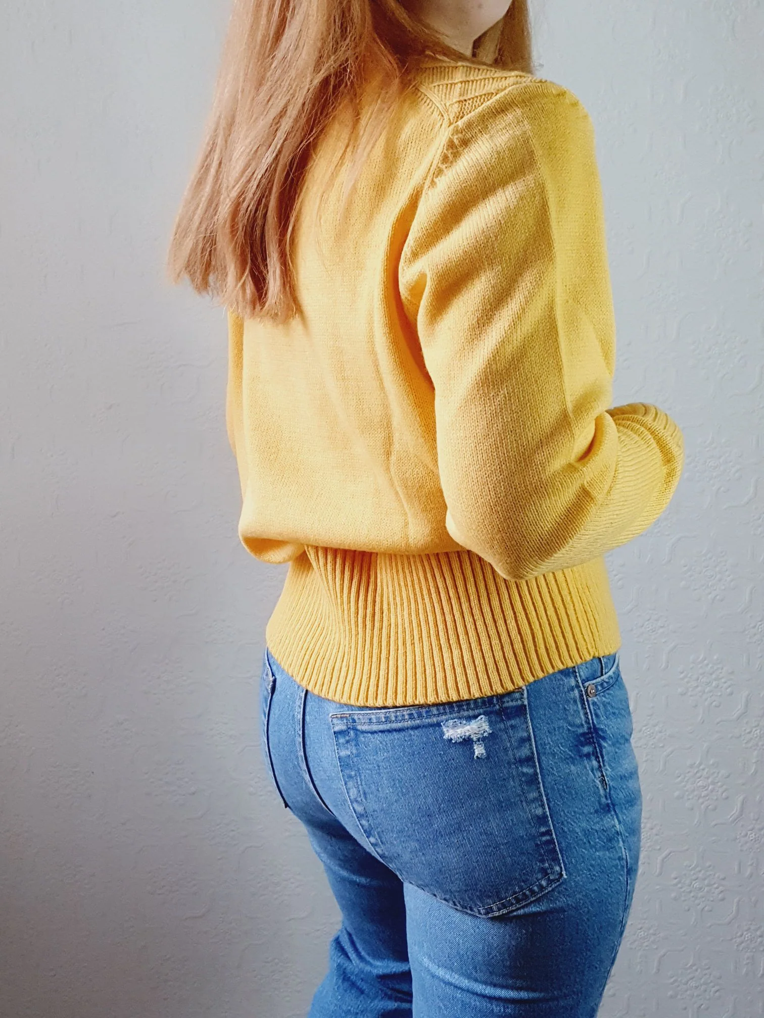 Yellow Vintage Jumper - S/M - Image 6