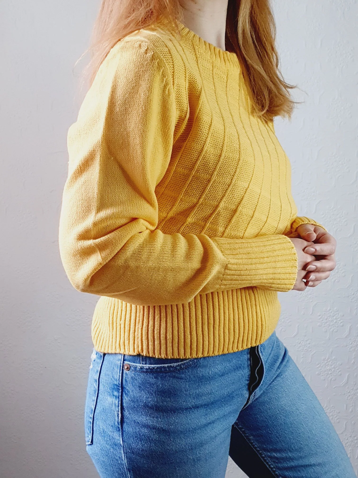 Yellow Vintage Jumper - S/M - Image 7